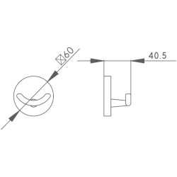 Крючок двойной, хром HB9005-2