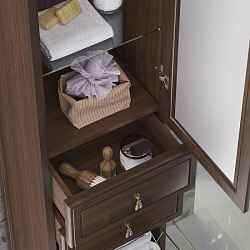 Пенал Opadiris Риспекто 40, с бельевой корзиной, цвет орех антикварный, левый, вар. 2