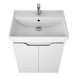 DREJA.eco Тумба Q PLUS (D), 70 см, подвесная/напольная, 2 дверцы, с опорами, бел. глнец (Дрея Q 70)