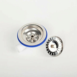 Cифон для мойки с выпуском 3 1/2 с переливом и и отводом, Kitchen Line, IDDIS, S11UPS0i84