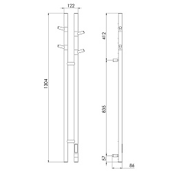 Полотенцесушитель электрический Vincea VTD-1D2BE 25х130, черный, таймер, , шт