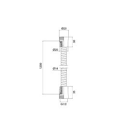 Шланг для душа, черный матовый, силиконовый, 1,2м, Optima Home, IDDIS, OPH12BLi19