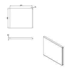 Панель боковая: универсальная тип 1, 70, ультра белый, Сорт1 (PB-TYPE1*70)