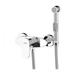 Смеситель с гигиеническим душем настенный, хром