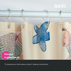 ВЫВОД Штора для ванной, 200x180 см, Полиэстер, IDDIS, BA01P18i11
