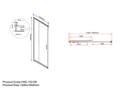 Душевой уголок Garda VSS-1G1212CLG, 1200*1200, брашированное золото, стекло прозрачное, , шт