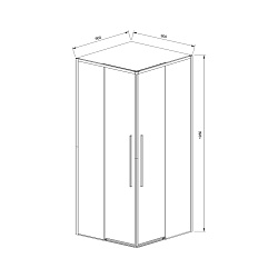 Душевой уголок Slim-N VSS-4SN900CLB, 900*900, черный, стекло прозрачное, , шт