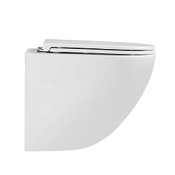 GLAZER Унитаз подвесной, безободковый с сиденьем микролифт,смыв вихревой Торнадо 3.0, белый