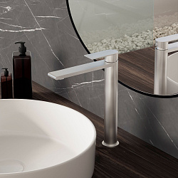 Смеситель для раковины Vogue (SS) VBF-2VS2BN однорычажный, сатин, , шт