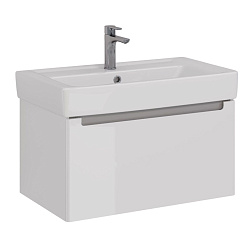 Тумба Lemark BUNO MINI 80 см под 1 раковину, подвесная, 1 ящик, цвет планки: Серый, цвет корпуса, фа