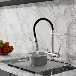 Смеситель для кухни с фильтром и гибким изливом, сатин, Ace, ID