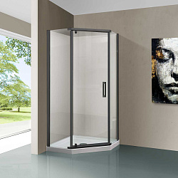 Душевой уголок Stresa VSP-1S900CLGM, 900*900, вороненая сталь, стекло прозрачное , , шт