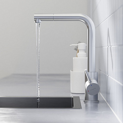 Смеситель для кухни с выдвижным изливом Pragma Esdel, матовый хром, ESD7.M1LP.030