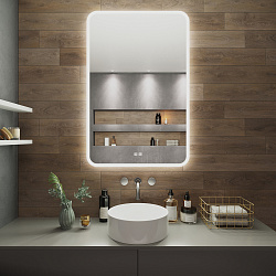 Зеркало/LED-подсветка/антизапотевание/2 кнопки/Bluetooth динамики (68,5см*89см)Amazon Music/AQUA D