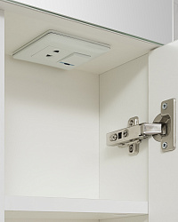 Зеркальный шкаф/белый/с подсветкой(80см)Olivia/AQUA DE MARCO