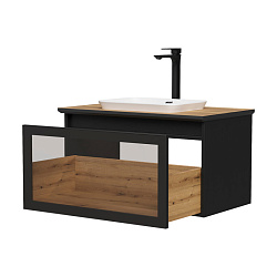 Тумба подвесная со столешницей Strong 80.1Y, дуб черный/дуб эвок