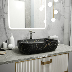 Corpa Nera Viotti/Виотти  60 раковина накладная, artceramic, черный мрамор