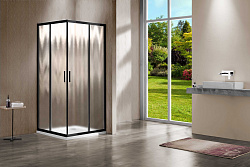 Душевой уголок Garda VSS-1G900CHB, 900*900, черный матовый, стекло шиншилла , , шт