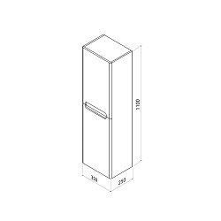 Пенал подвесной, 35 см, белый, Edifice, IDDIS, EDI35W0i97