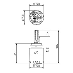 Картридж SEDAL 25 мм, блистер (Испания)