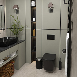 Corpa Nera Grossi/Гросси унитаз подвесной безободковый, черный матовый