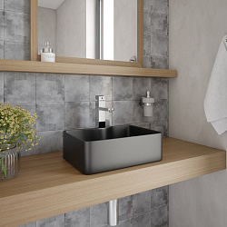 Corpa Nera Grossi/Гросси 41 раковина накладная с полочкой под смеситель, черный матовый