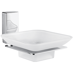 Мыльница стеклянная, хром HB8802