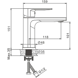 Смеситель для раковины, B10678-7