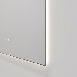 Зеркало LED VLM-4F800GM-2 800х800 c сенсорным выключателем, антизапотевание, вороненая сталь, , шт