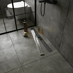 Corpa Nera Grossi/Гросси душевой трап 80 см с гидрозатвором, решетка из нержавеющей стали