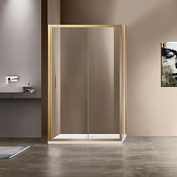 Душевой уголок Garda VSR-1G9015CLG, 1500*900, брашированное золото, стекло прозрачное, , шт