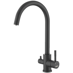 Смеситель для кухни с подключением фильтра, нержавеющая сталь, черный HB43828-7