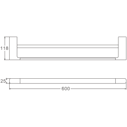 Держатель для полотенец, цвет: брашированное золото B90809