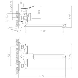 Смеситель для ванны HB22553