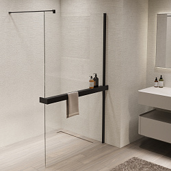 Душевая перегородка Walk-In VSW-1HR120CLB, 1200*2000, черный, стекло прозрачное, , шт