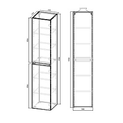 Шкаф Fine VSC-2NF170BT подвесной, 1700*350*350, Beton, , шт