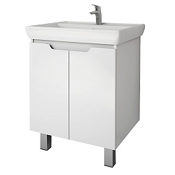 DREJA.eco Тумба Q PLUS (D), 70 см, подвесная/напольная, 2 дверцы, с опорами, бел. глнец (Дрея Q 70)