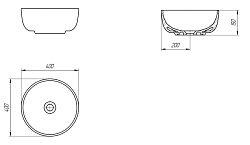Раковина на столешницу MODUO 40 RING 0 отв.