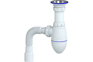 M220 Сифон для тюльпана, умывальника  прикручивающийся выпуск 1 1/4" (Ø 32)  для донного клапана