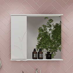 Зеркало-шкаф Adel 80 левый (белый)