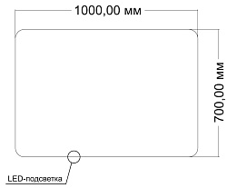 Зеркало LED VLM-3VN500 500х700 c сенсорным выключателем и диммером, , шт