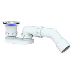 G21 CИФОН ДЛЯ ДУШЕВОГО ПОДДОНА С ПРИКРУЧИВАЮЩИМСЯ ВЫПУСКОМ 1 1/2  И ОТВОДОМ д.40х40/50 45*