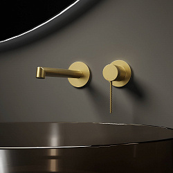 Смеситель для раковины Rim VBFW-2RM1BG встраиваемый однорычажный, брашированное золото, , шт