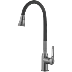 Смеситель для кухни, гибкий излив, нержавеющая сталь, оружейная сталь/черный HB42830-3 