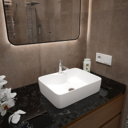 Corpa Nera Grossi/Гросси 48 раковина накладная с полочкой под смеситель, белый