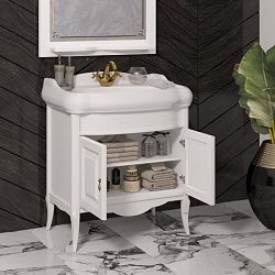 Тумба Opadiris Лоренцо 80, цвет белый матовый (под раковину Cerastyle Виктория 80)