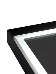 Зеркало "Stage Black Led" 800х600  с бесконтактным сенсором, функцией антизапотевания и холодной под