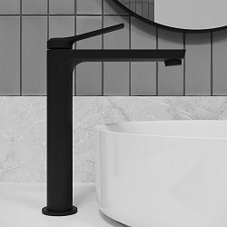 Смеситель для настольного умывальника, матовый черный, Parker, IDDIS, PARBL01i01