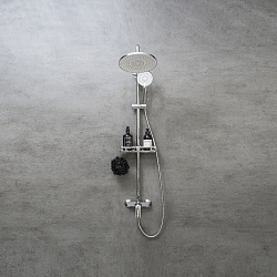 VERBA Душевая система с верхним душем Ø25 см,  регулируемая высота 1,07~1,67м, латунь/хром, LM11460C