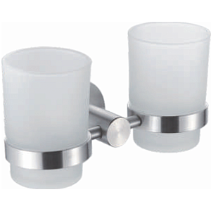 Держатель стакана , двойной, матовое стекло, нержавеющая сталь HB8308